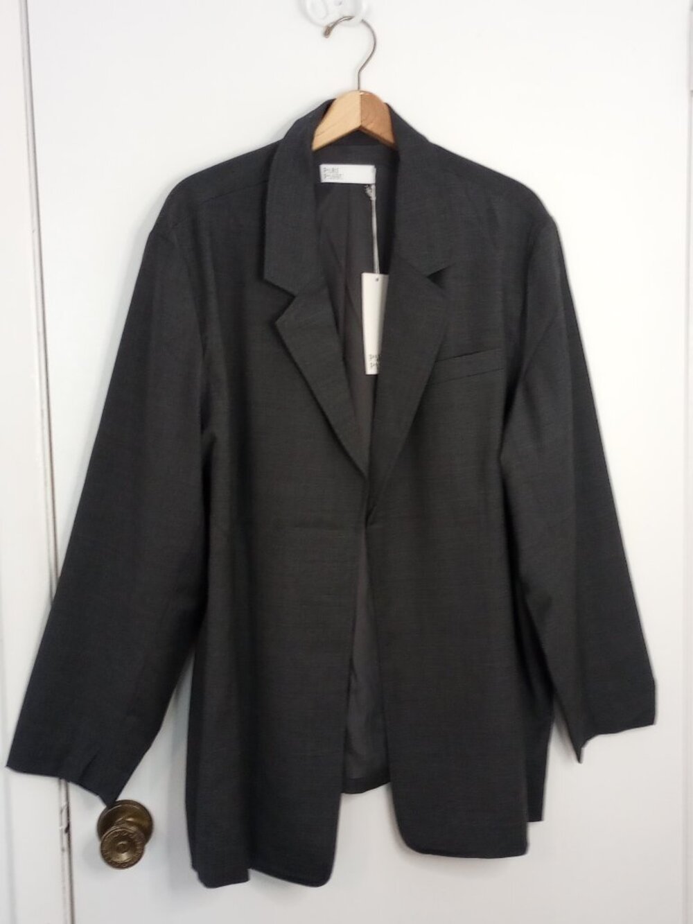 Pari Passu Charcoal Grey Lightweight Wool Debi Blazer 22D